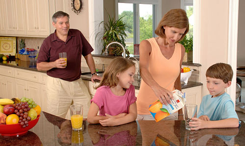Family Drinking Juice