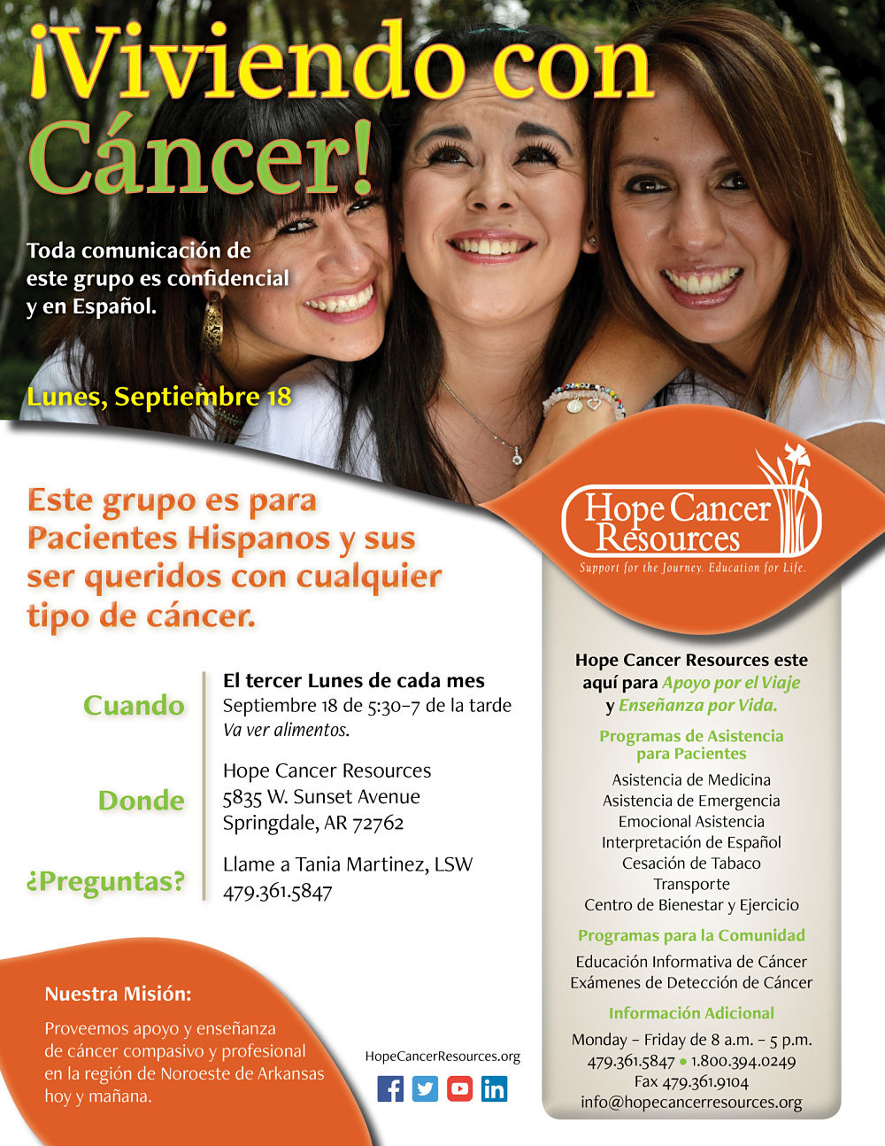 Viviendo con Cancer Flyer_Spanish_Sept. 2017